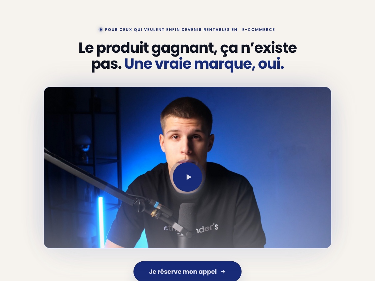 Aperçu de la page de la VSL