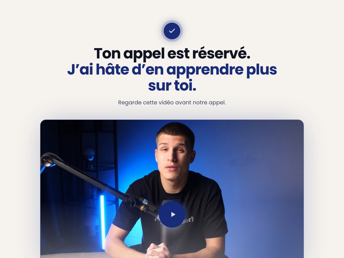 Aperçu de la page après réservation
